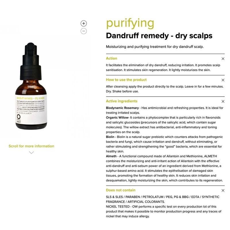 Ow Purifying remedy - Dry scalps 50ml