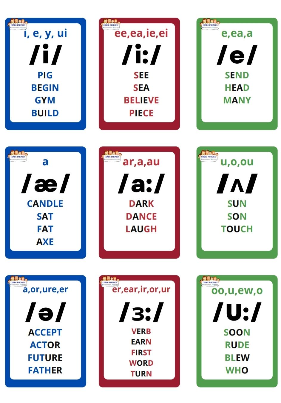 Phonetic Symbols Flash Cards