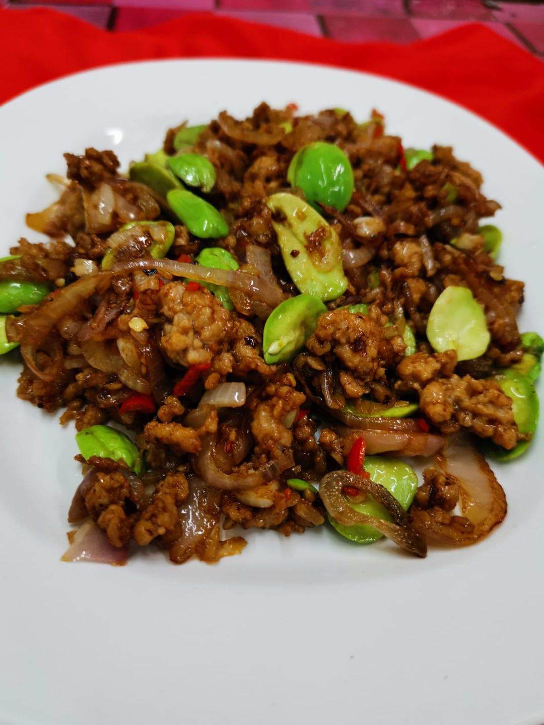 叁巴肉碎臭豆 Sambal Petai Pork mince