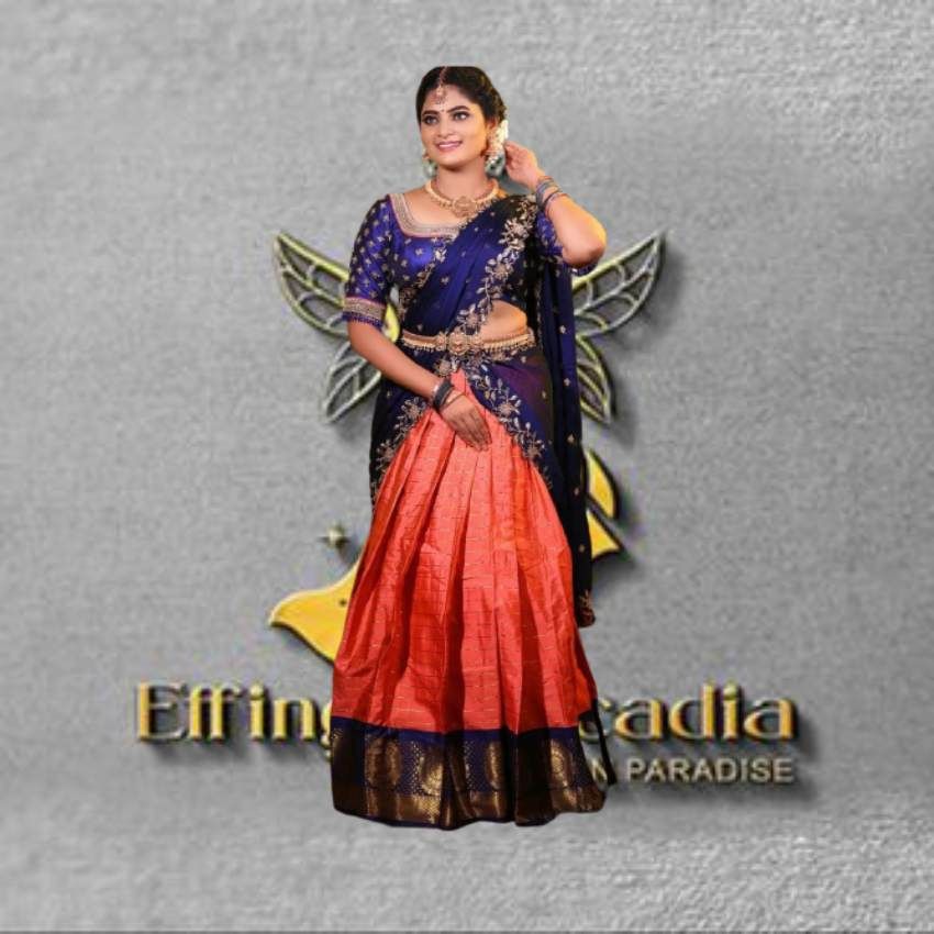 Aari work blouse with Lehenga