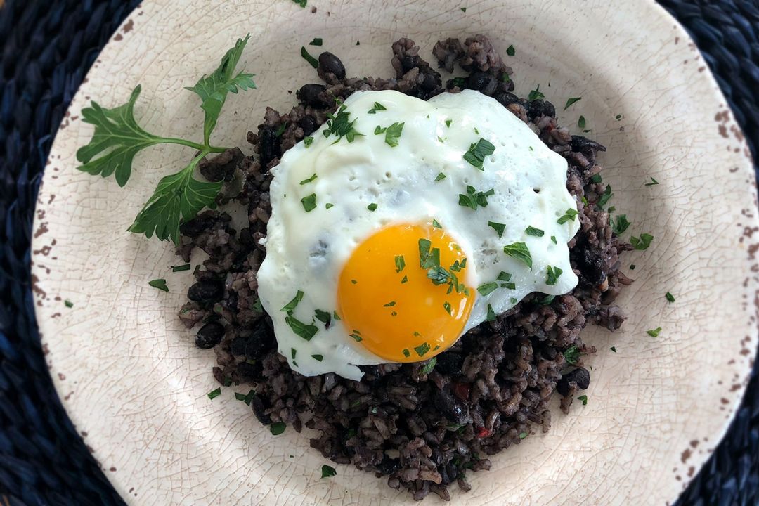  Gallo Pinto with Eggs & Cheese