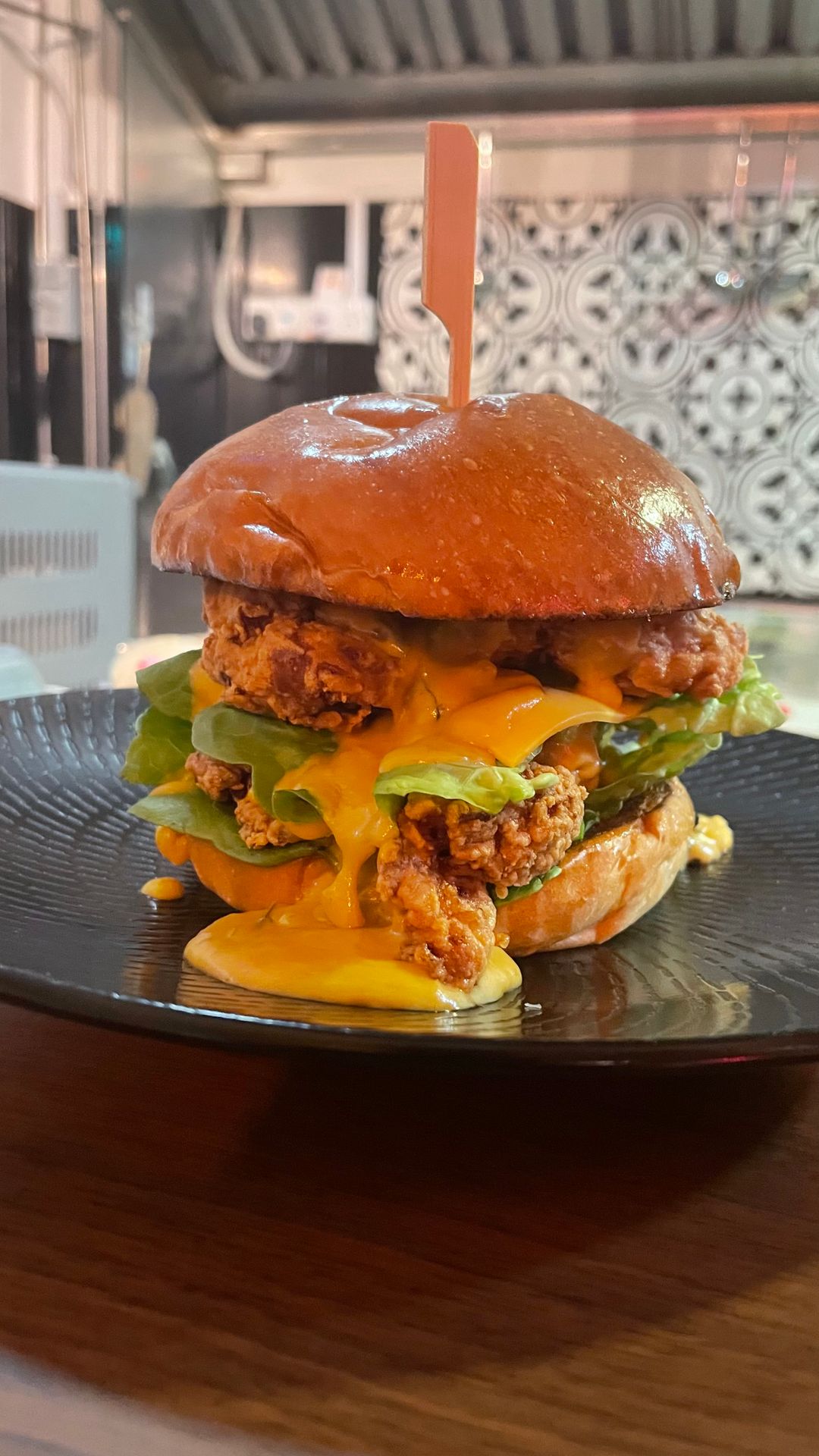 Salted Egg Chicken Burger