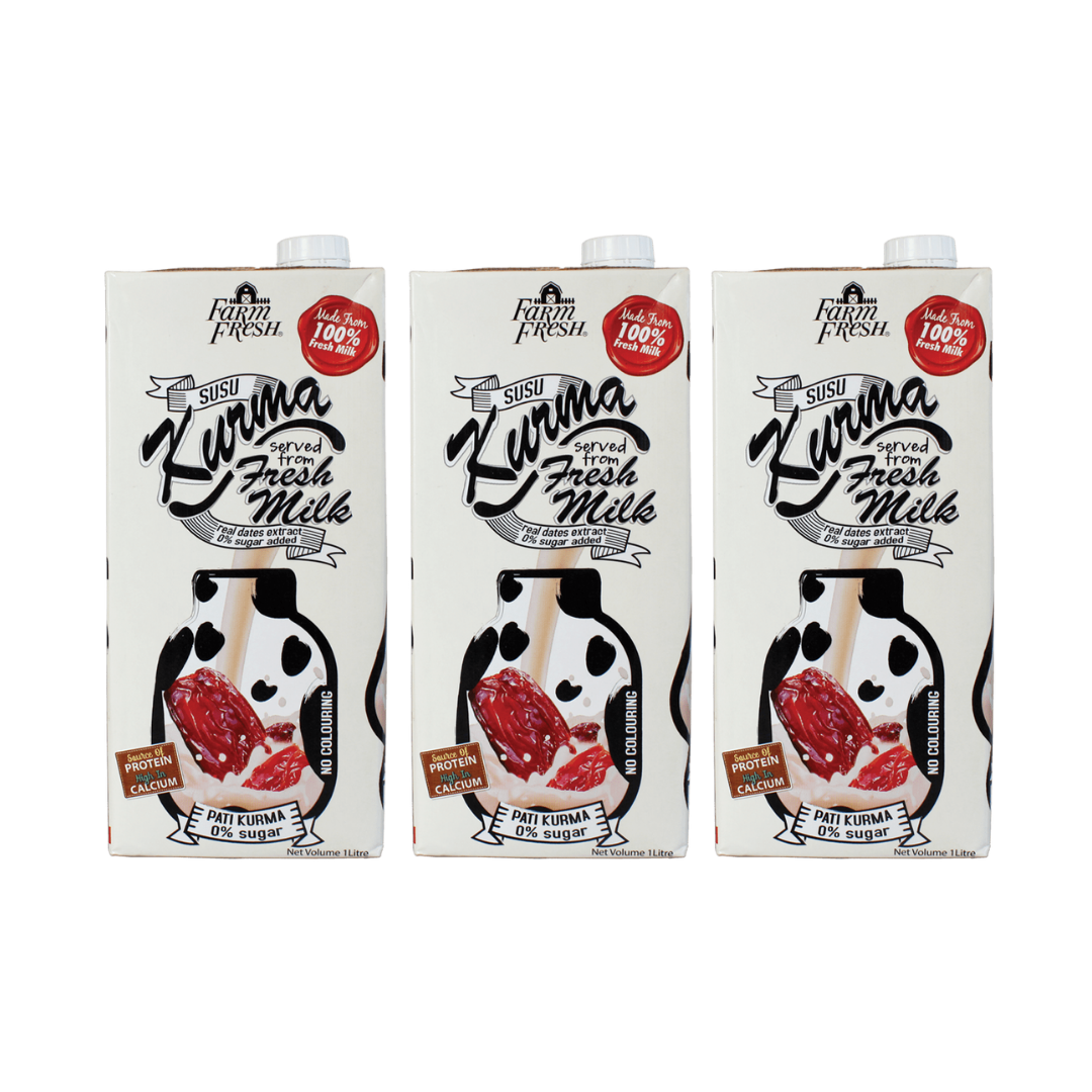 (Bundle of 3) Fresh Milk with Dates - 1 litre