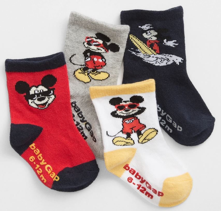 Sunny Mickey Crew Socks 4 pack