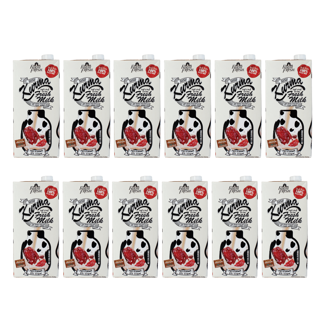 (Carton of 12) Fresh Milk with Dates - 1 litre