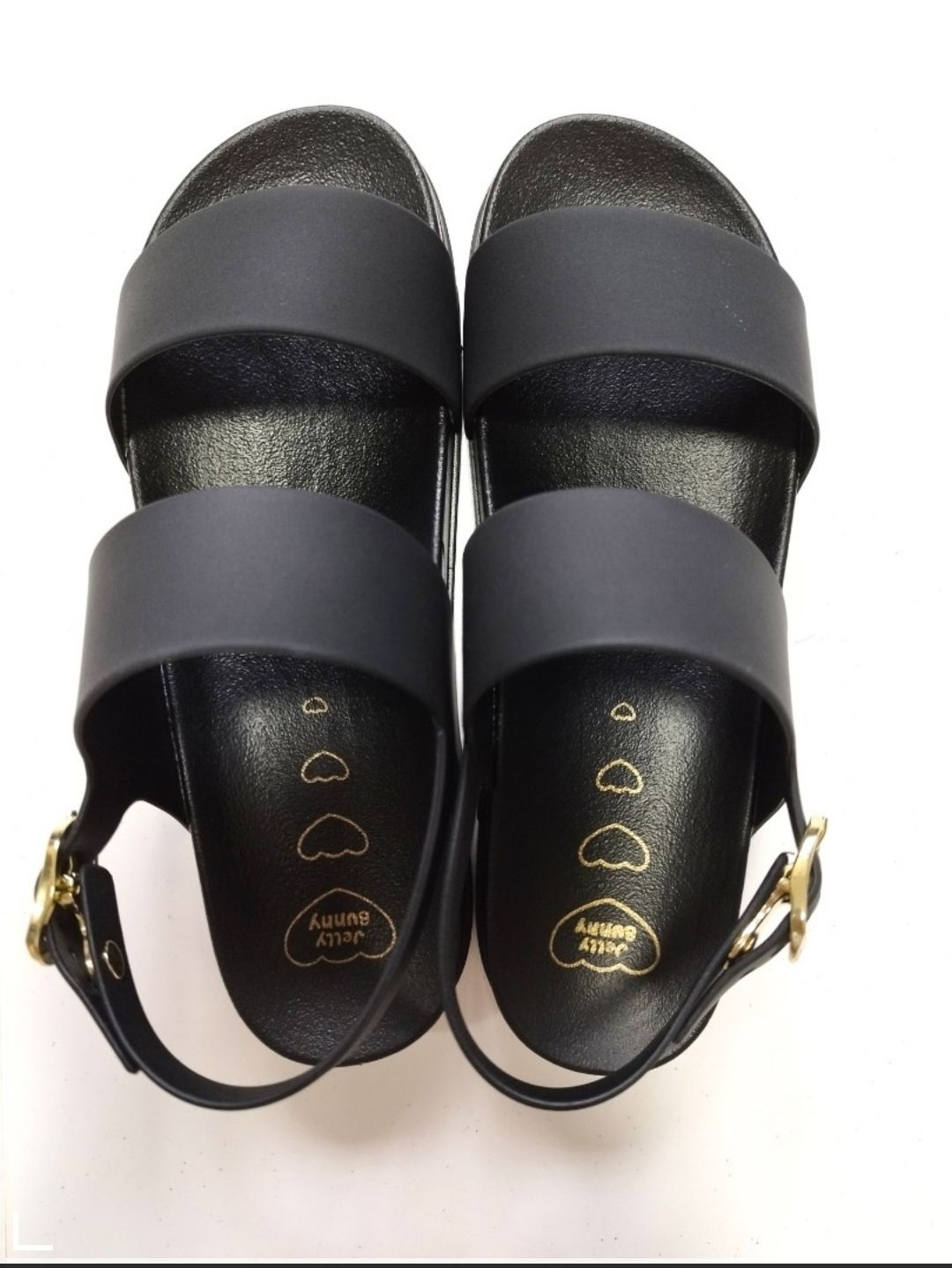 AUTHENTIC Jelly Bunny Kadi Black Sandals 