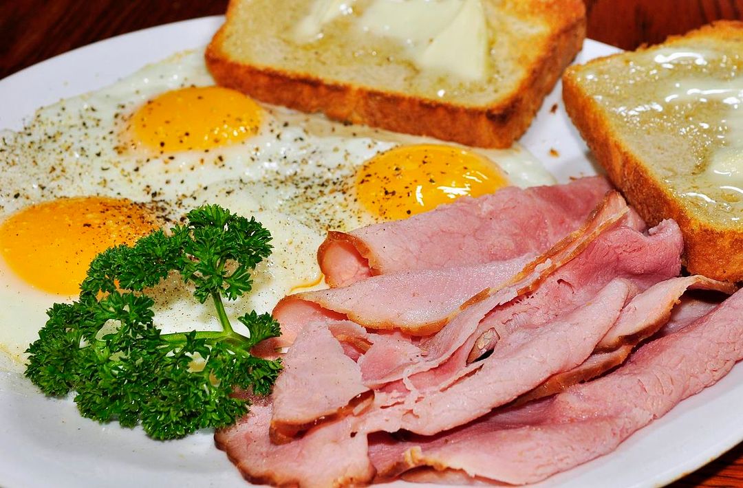 Eggs with Ham & Bacon