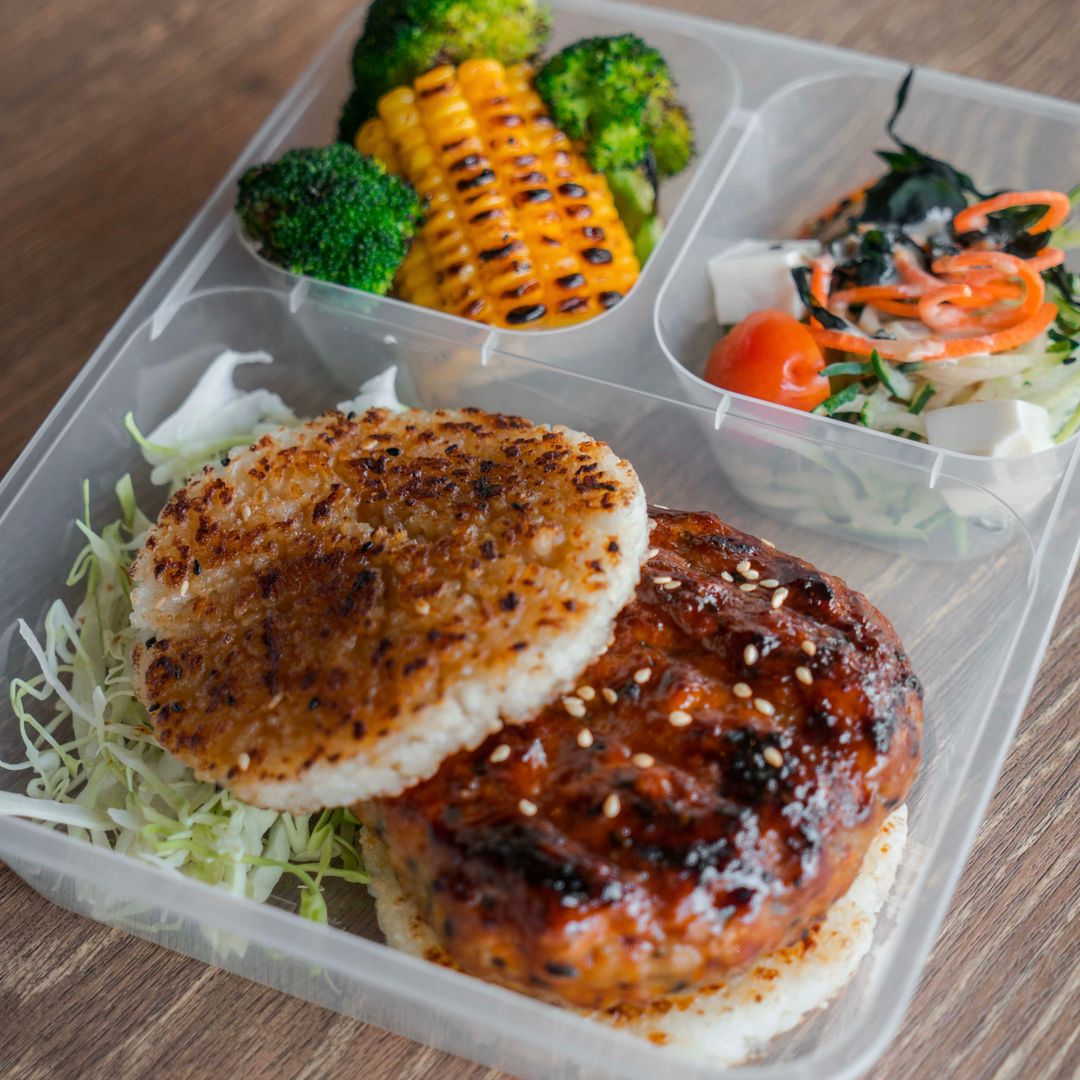 NEW - Tsukune Rice Burger Bento