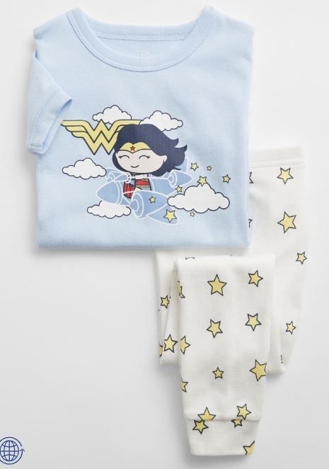 Organic Cotton Wonder Woman PJ Set - Short Sleeve