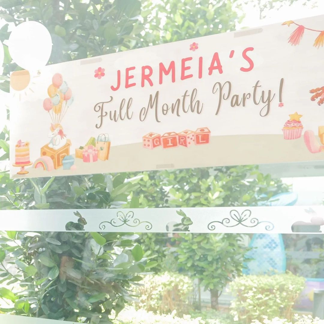 Baby Girl Full Month Party Banner 