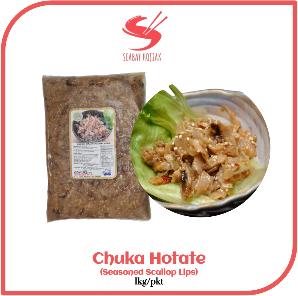 Chuka Hotate (Seasoned Scallop Lips, Halal) 1kg