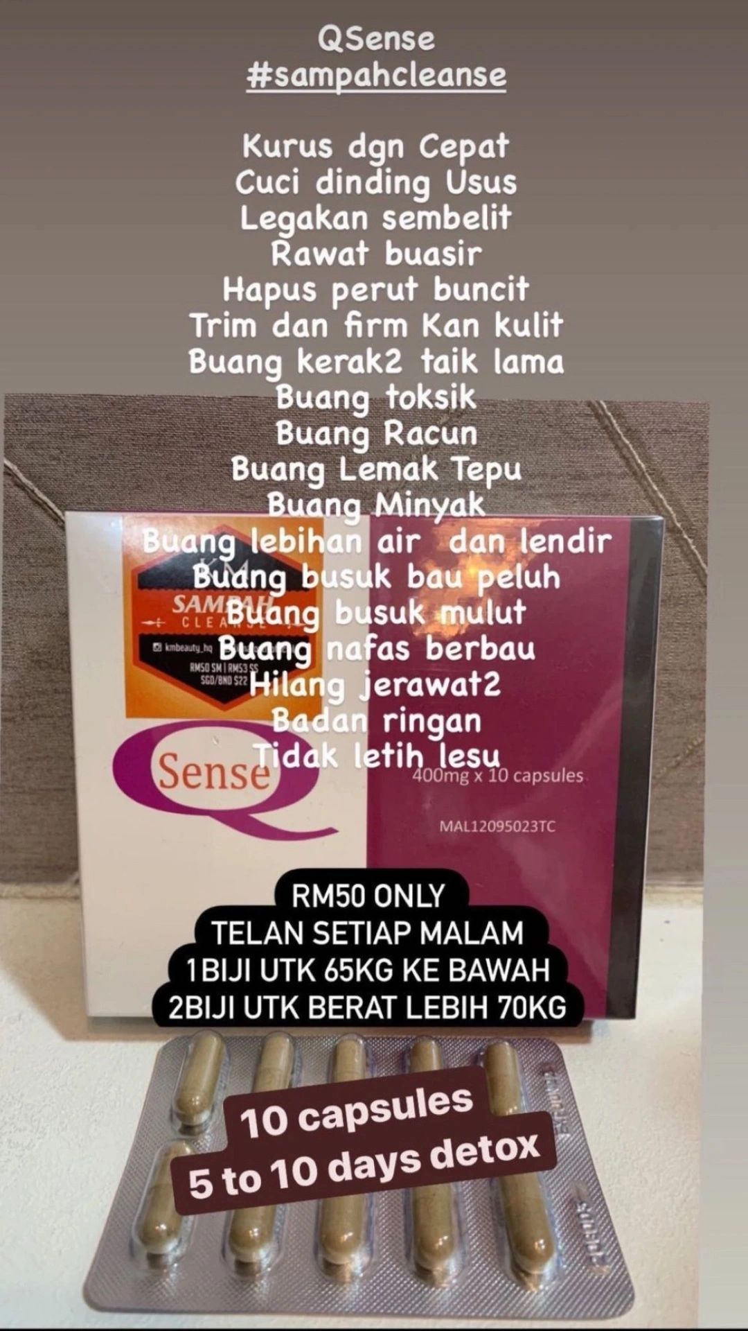 QSENSE DETOX (10 BIJI)