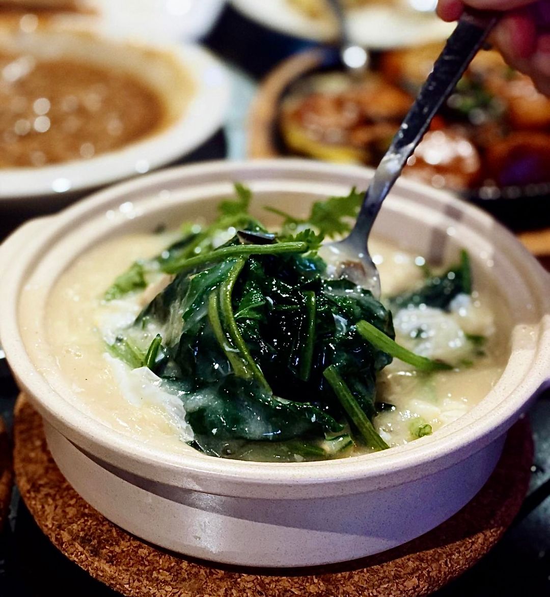 Spinach (Trio Egg in Superior Broth) 金銀蛋菠菜.  