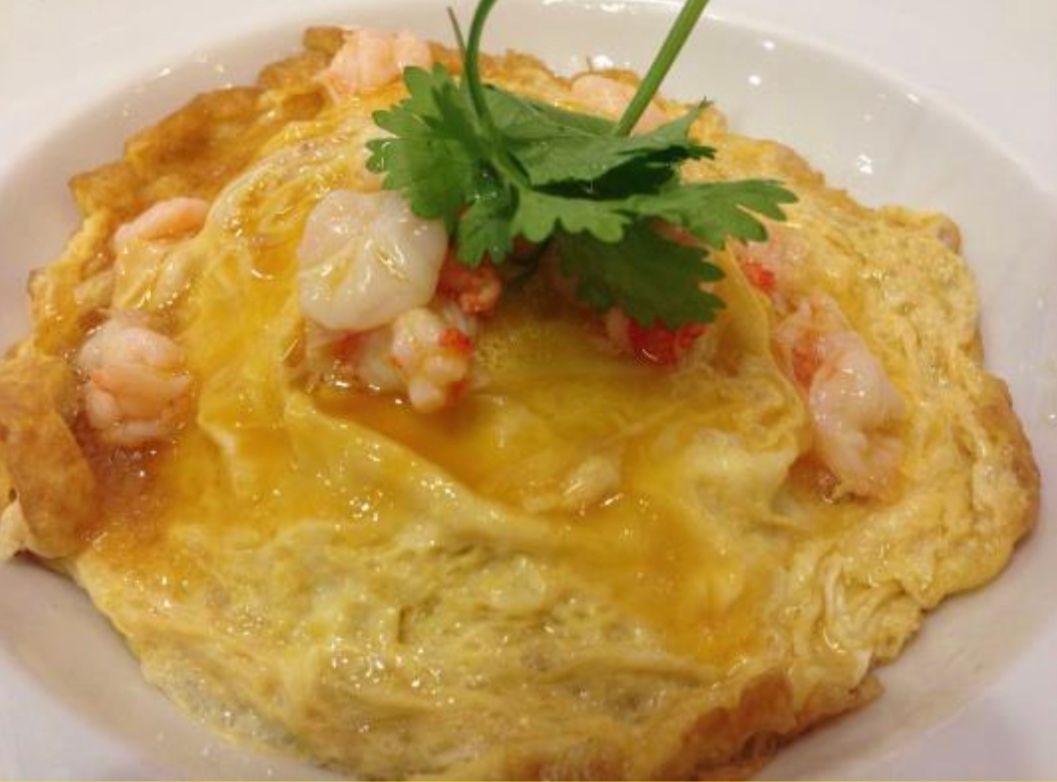 Omelette with shrimp