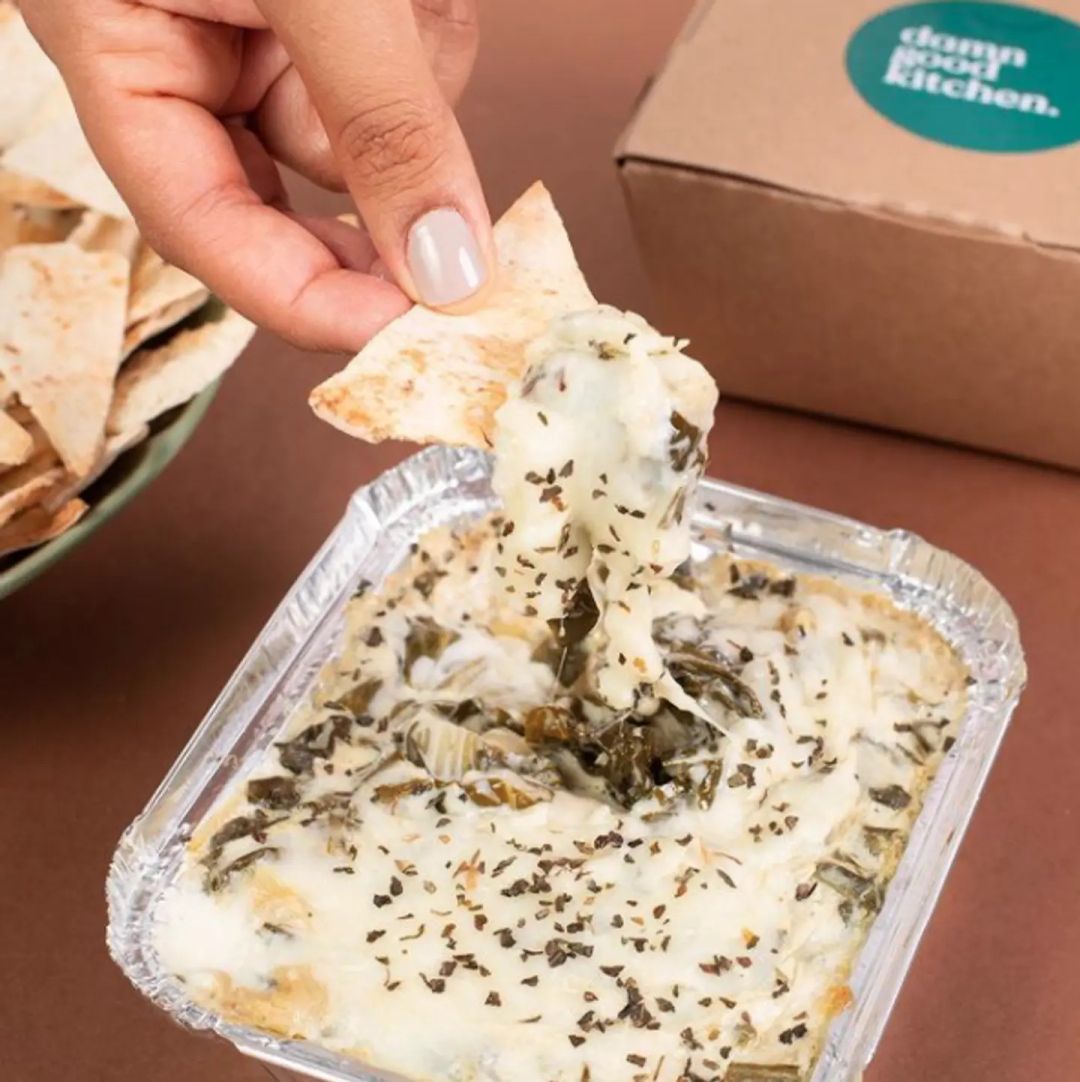 Keto Spinach Dip + Pita Chips