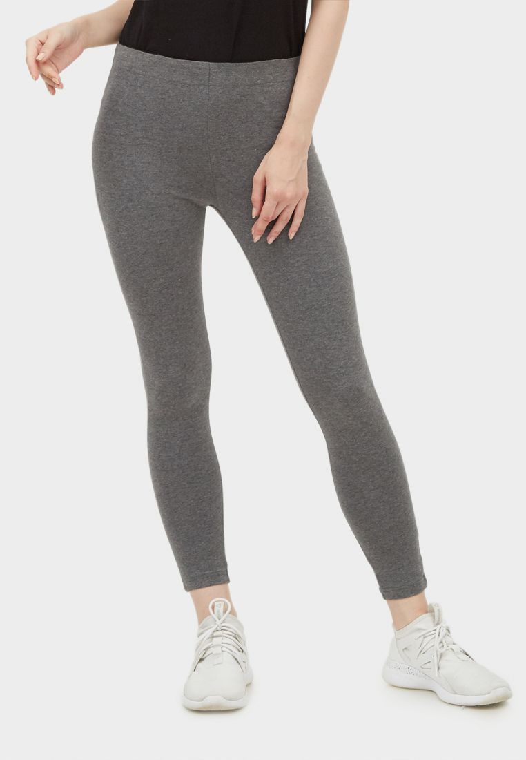 Ladies High Waisted Legging Dark Grey(Solid Color)