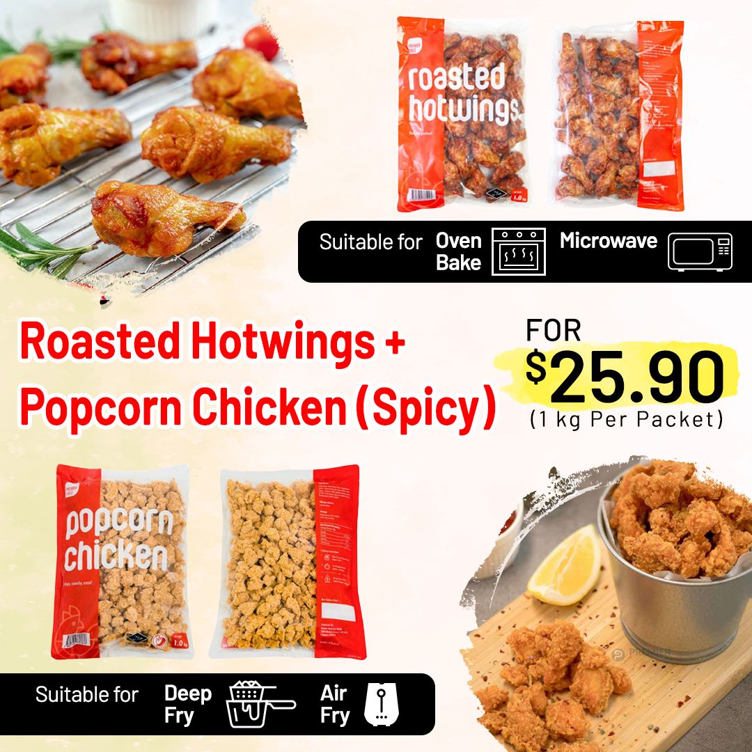 Combo 1:  Roasted Hotwings + Popcorn Chicken (Spicy)