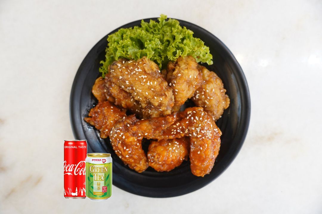 O3. (B) K. Wings 6pcs + 2 Drinks Set Meal