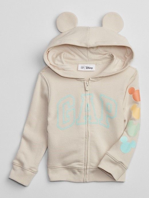 Mickey Zip Hoodie Beige