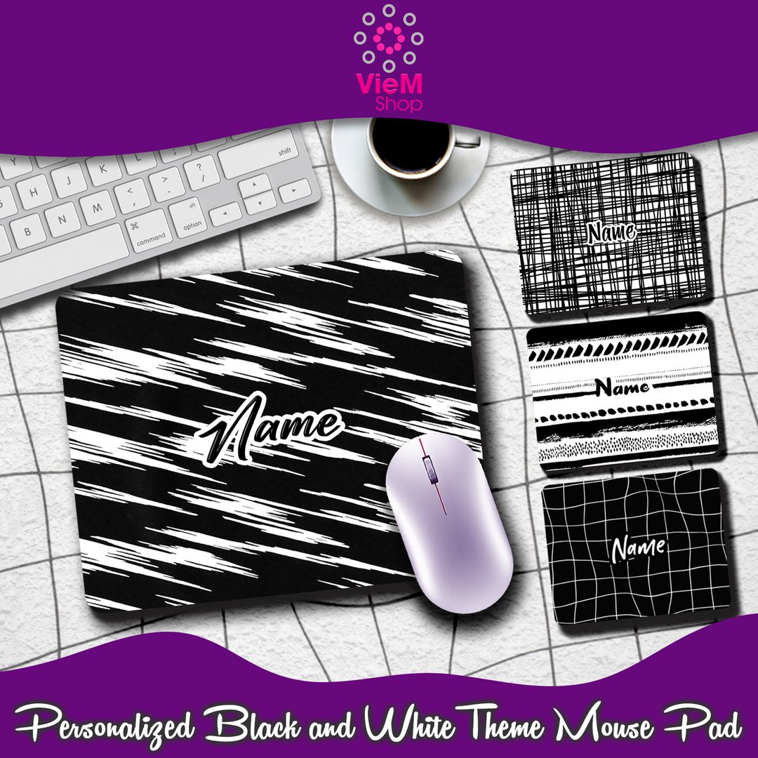 Personalized BLACK AND WHITE Theme Mousepads