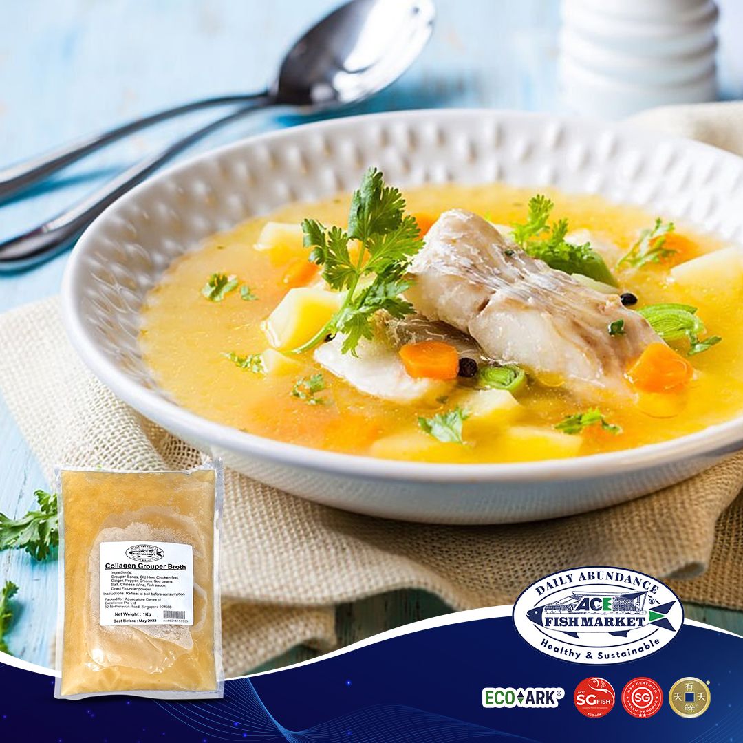 Collagen Grouper Broth 1kg - ACE®️ SG-Fish™️ 100% SINGAPORE PRODUCED