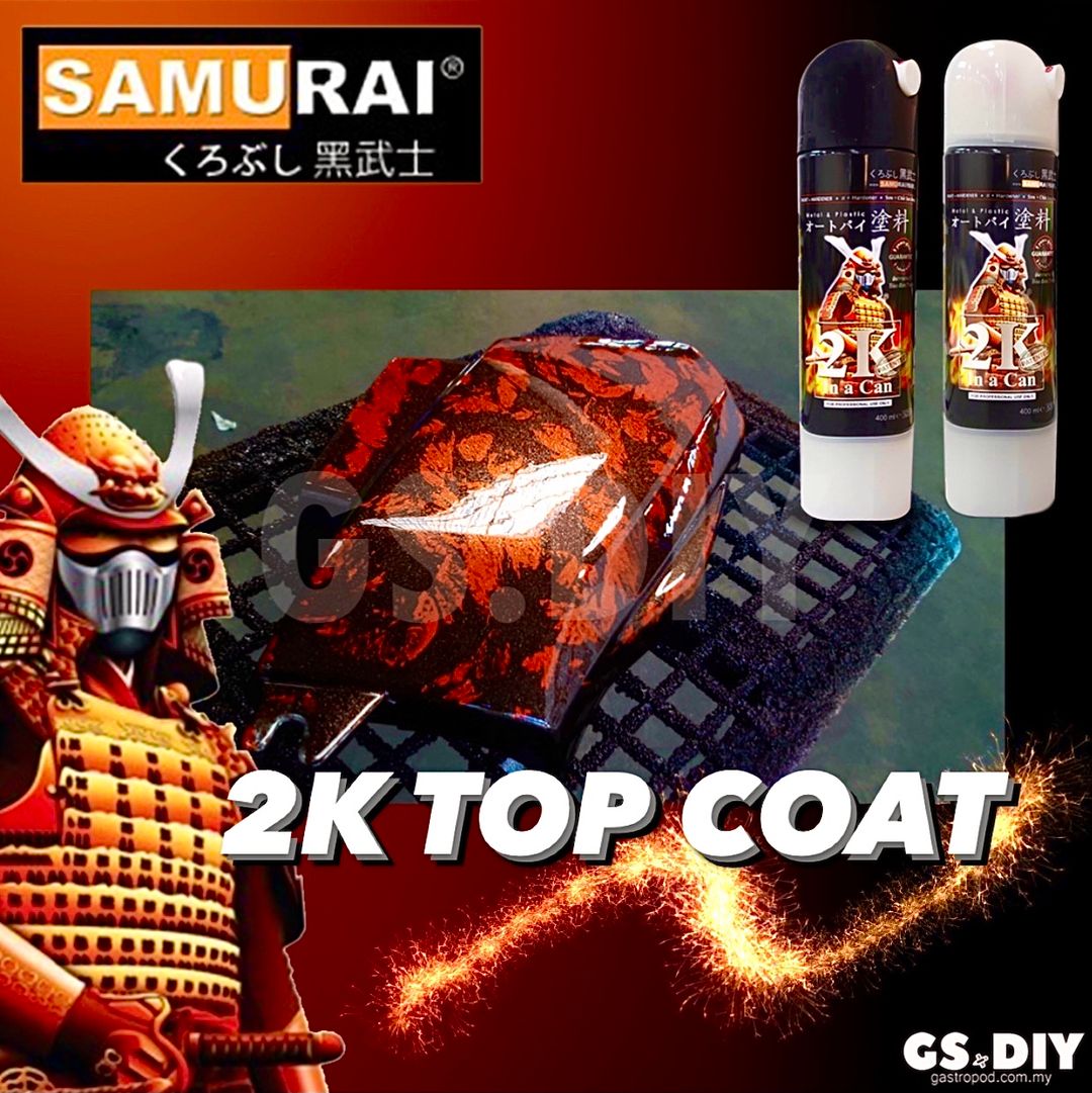 SAMURAI 2K Top Coat Spray Can 2K01p/ 2K07✨ Aerosol Spray Paint, PU Truck Bed Clear Bagi Kilat Dengan Tahan Lama