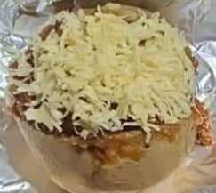 Jacket Tatties with spicy Chili con Carne and Cheese - click to choose from 3 sizes starting at 