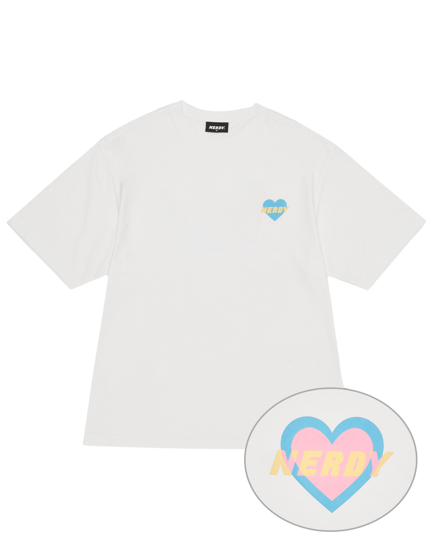 Nerdy Neon Heart - White