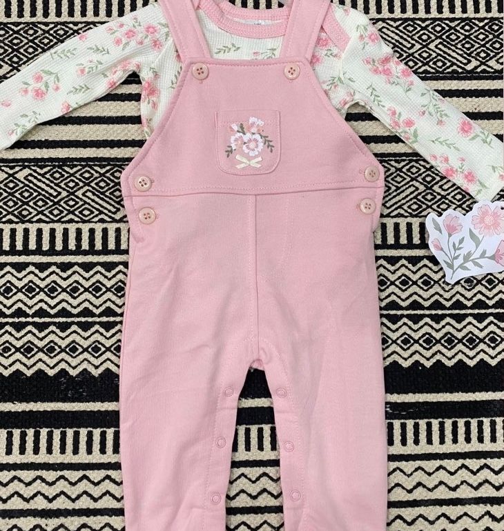 Pink flower overall