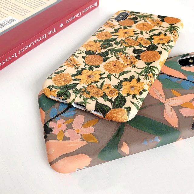 LACK Colorful Flower floral Leaf Phone Case For iphone 13 12Pro 8 Plus 7 X XR Case For iphone 11 Pro Max soft Back Cover