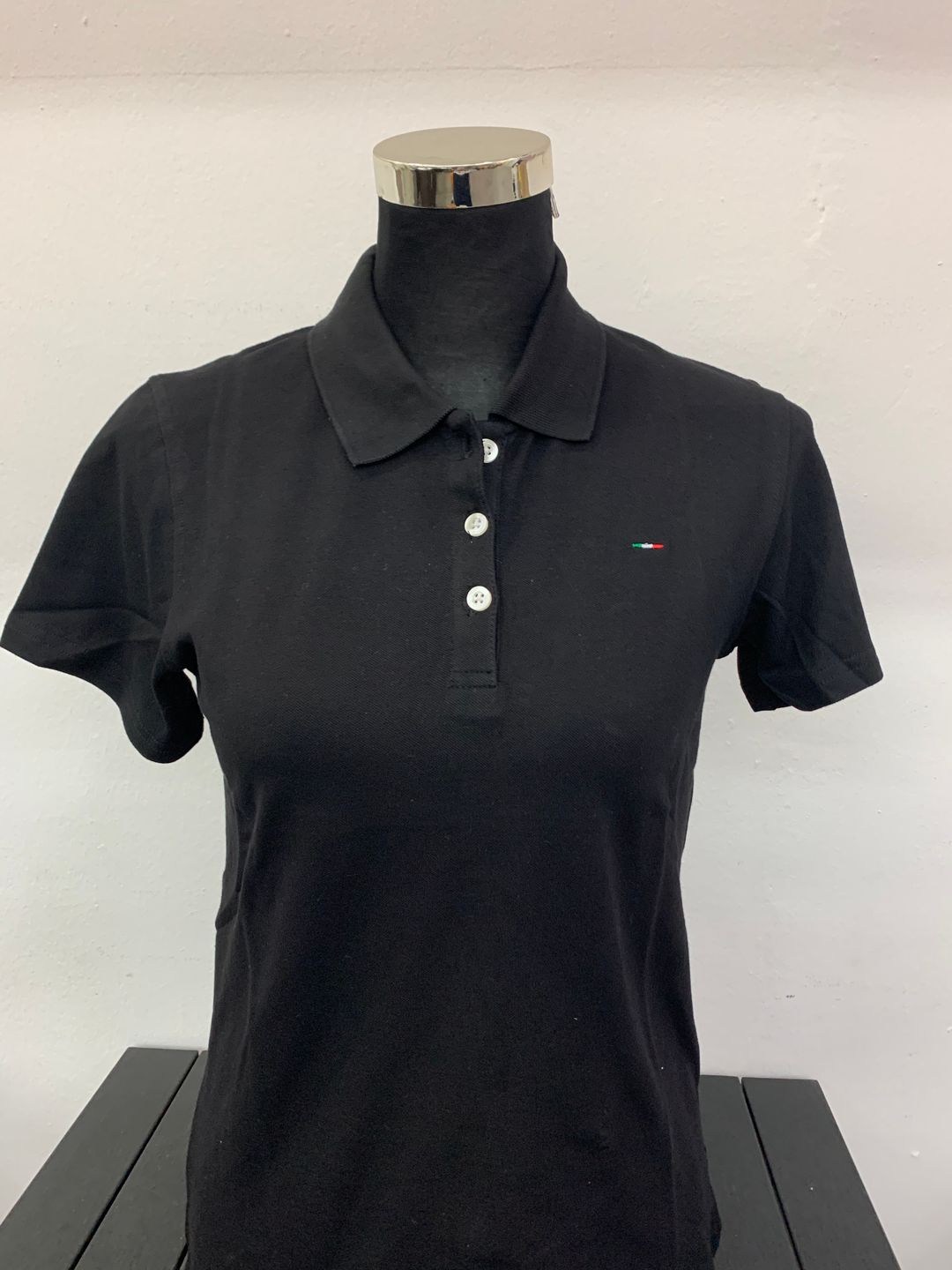 Ladies Polo Tee (Black Solid Color)