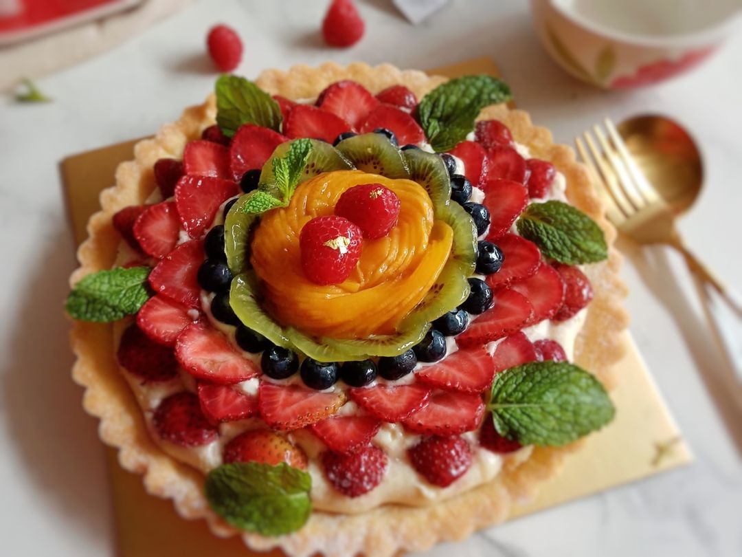 Custard Mixed Fruits Tart