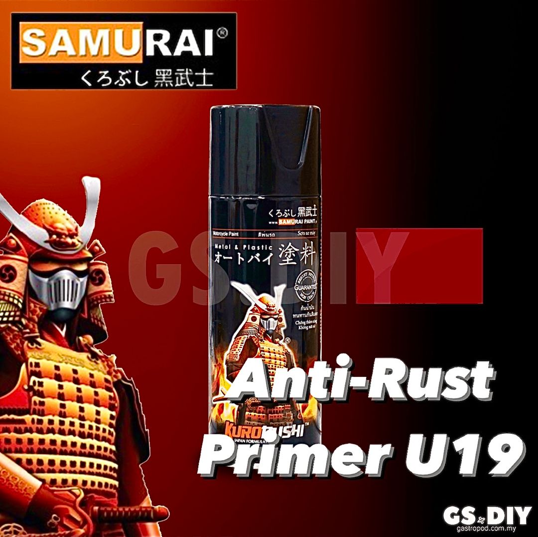 SAMURAI Spray Paint Anti-Rust Primer U19✨ Aerosol Motor Spray Paint Anti Karak Cat Motor
