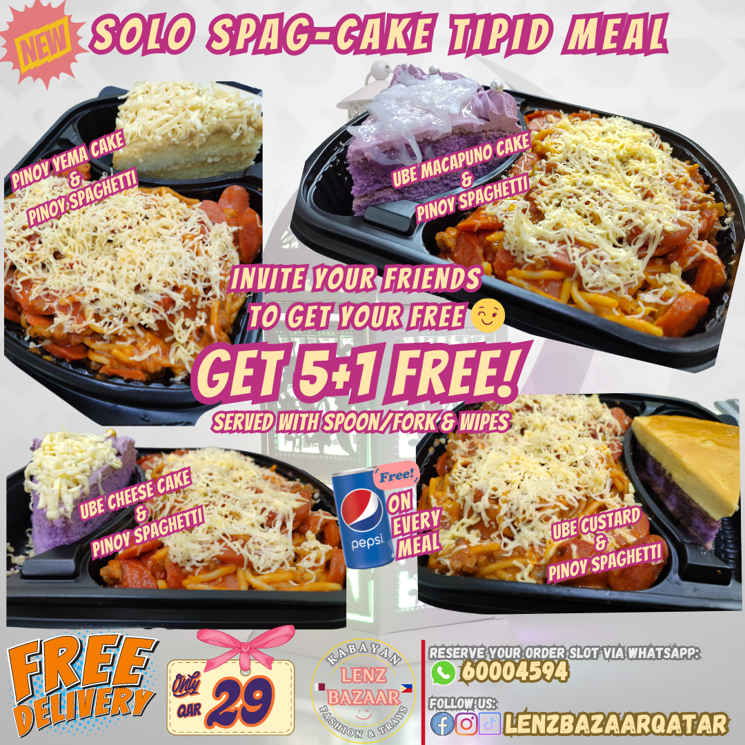 Pinoy Spaghetti-Cake Combo Tipid