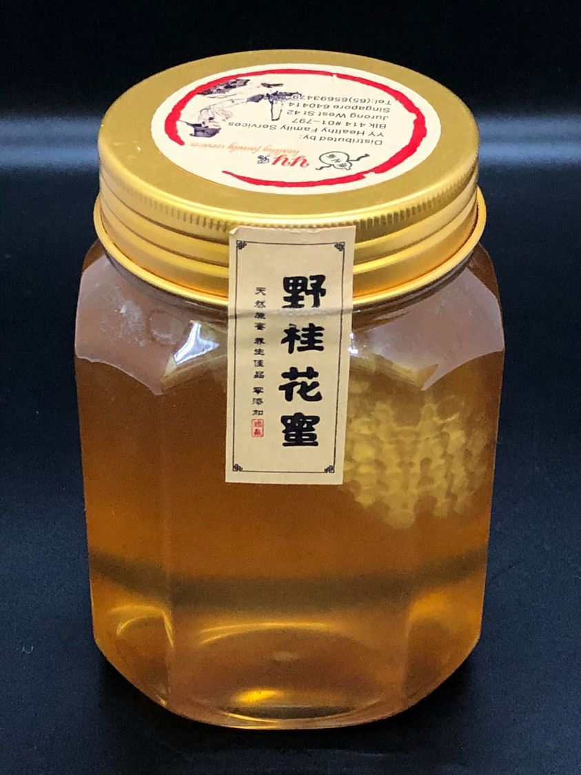 野桂花蜜 Osmanthus Fragrance honey (蜂巢蜜 Winter honey with cut comb) - 500g