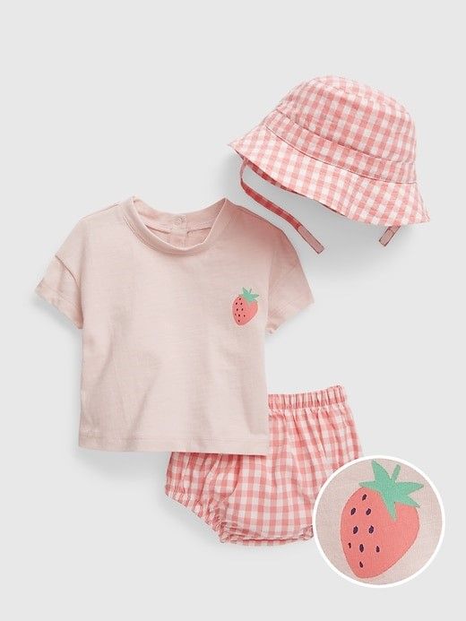 Gingham 3 piece set Pink