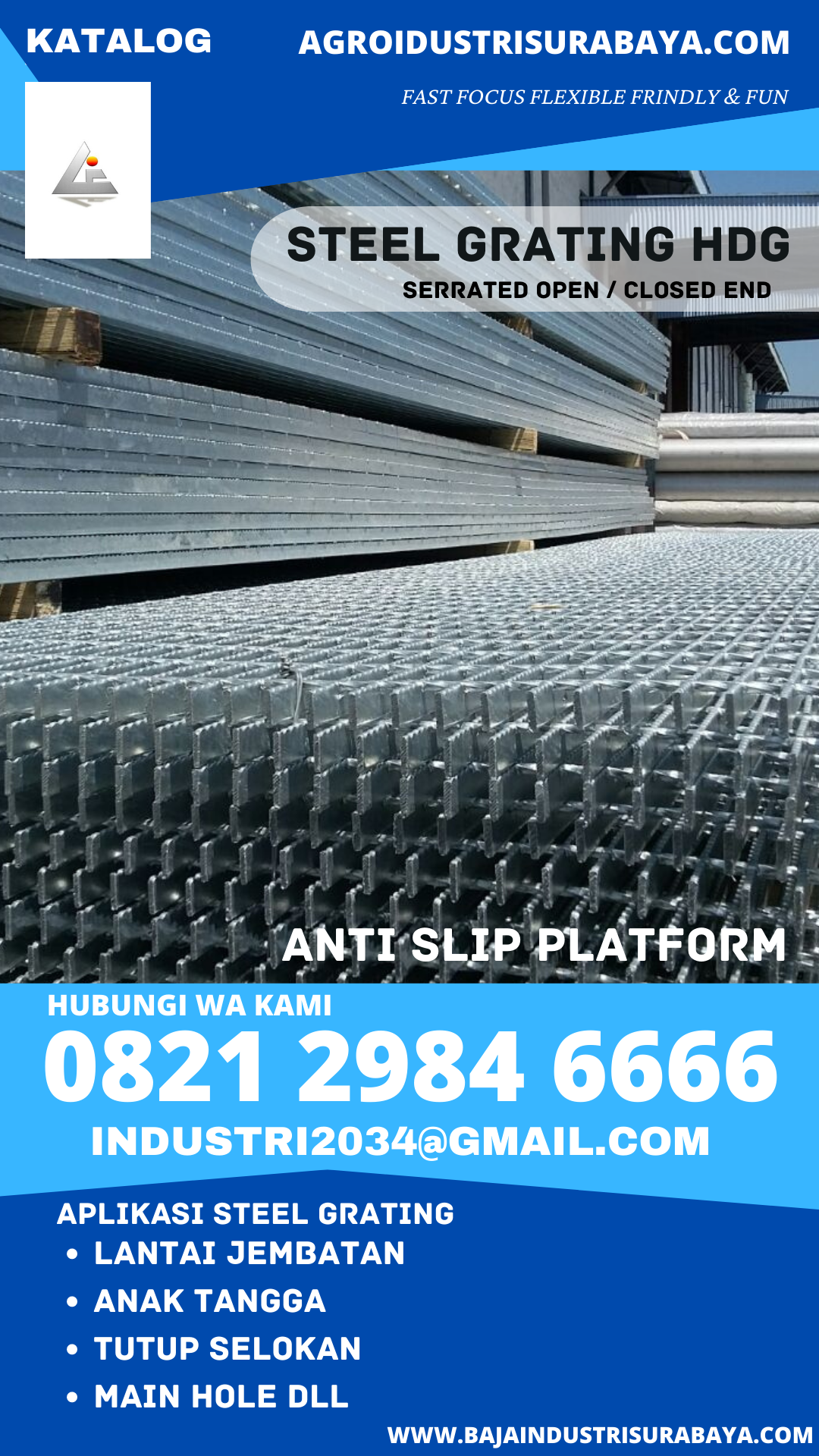 Plat Steel Grating 5/25/30/100