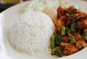 Thai red curry rice with egg