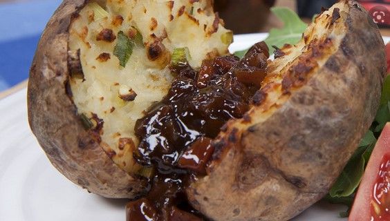 Jacket Tatties with Grated Chese and British Branston Pickle - click to choose from 3 sizes starting at