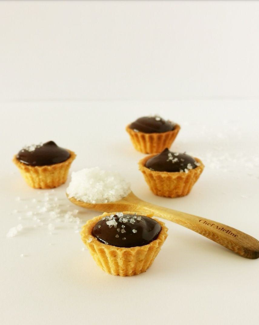 Mini sea salt chocolate tarts