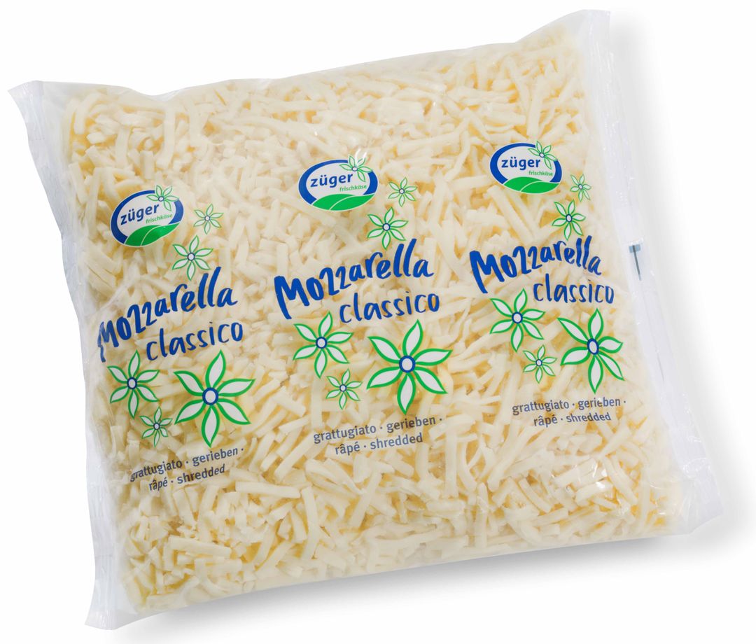 ZUGER MOZZARELLA 42% FDM GRATED (CUBE) 2KG PER PACKET