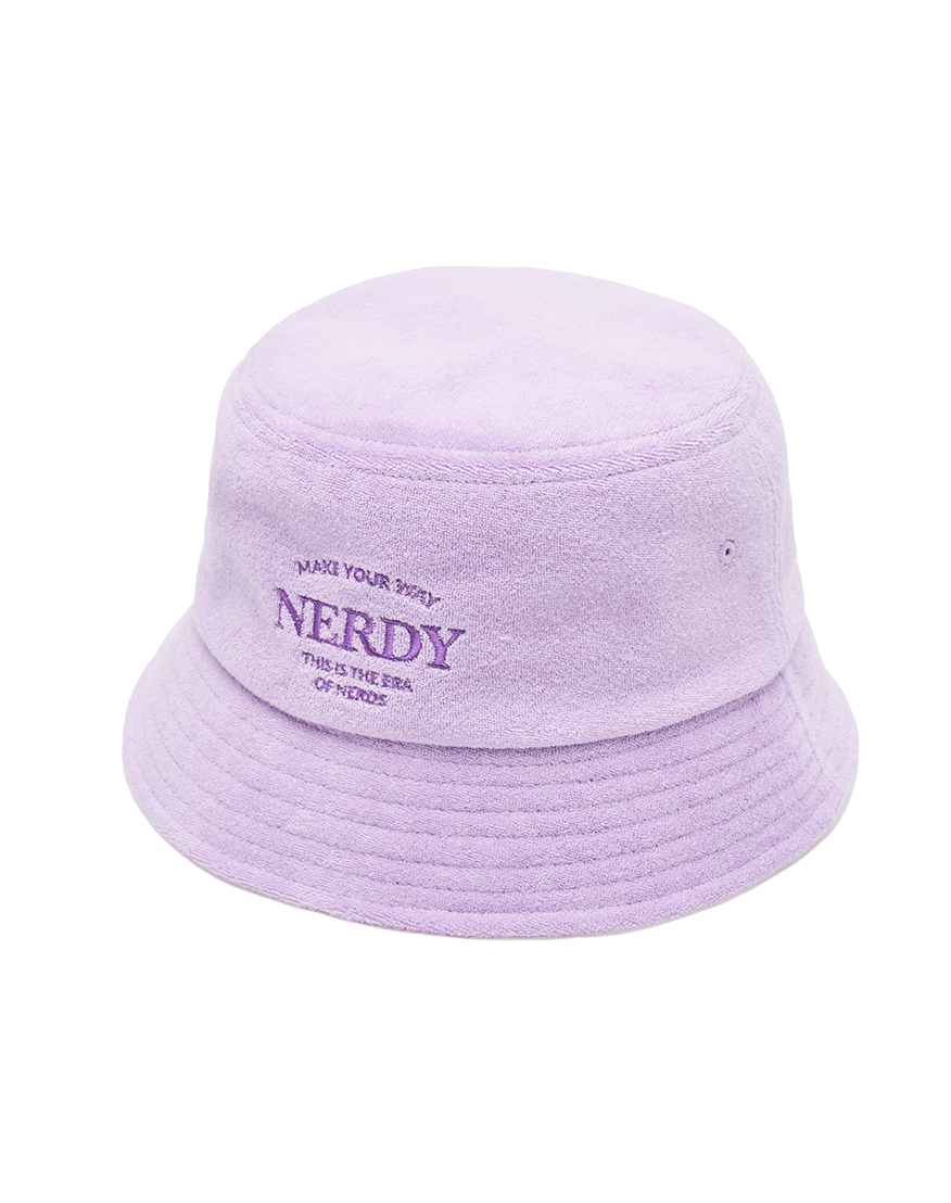 Nerdy Sheriff Logo Terry Bucket Hat - Purple