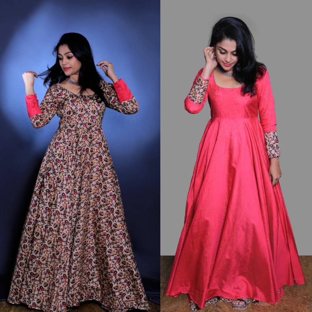Pink and Sandal Reversible Maxi Dress