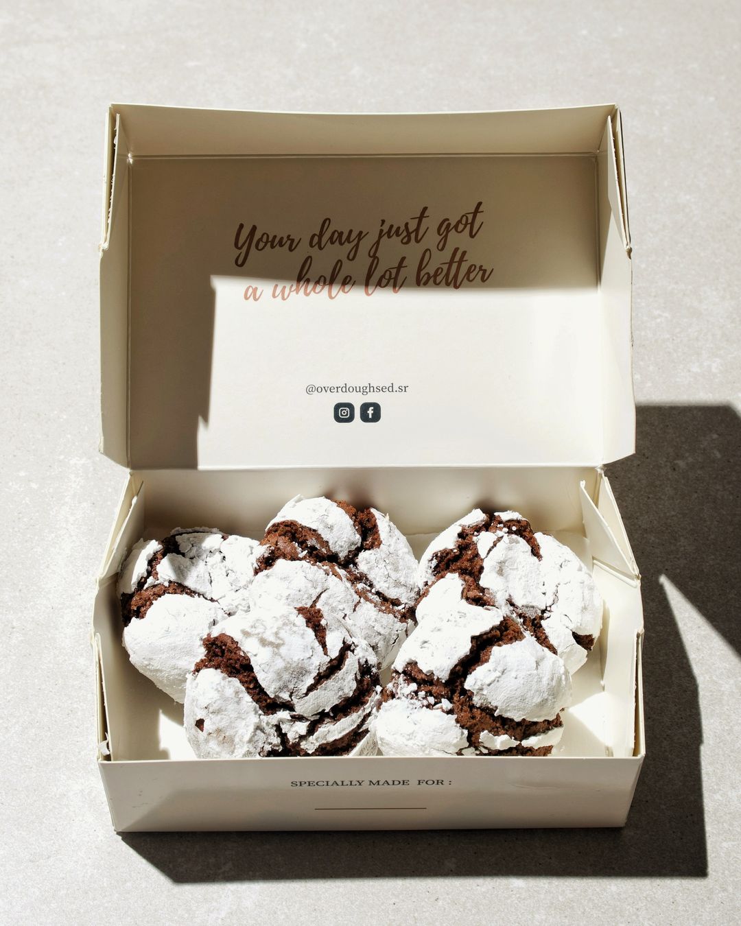 Chocolate Crinkle Cookies box of 5