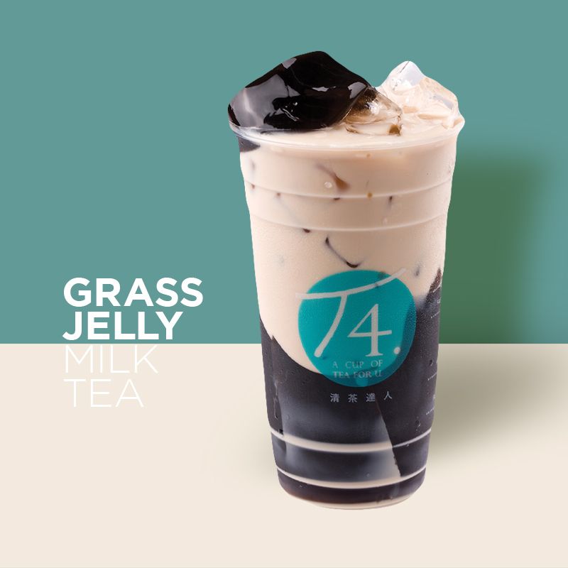 Grass Jelly Milk Tea