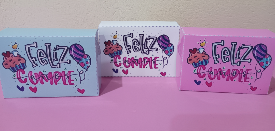 Cajas bomboneras Feliz cumpleaños 