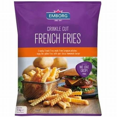 Emborg Frozen French Fries - Crinkle Cut 1kg - Ying Bee Food Service ...