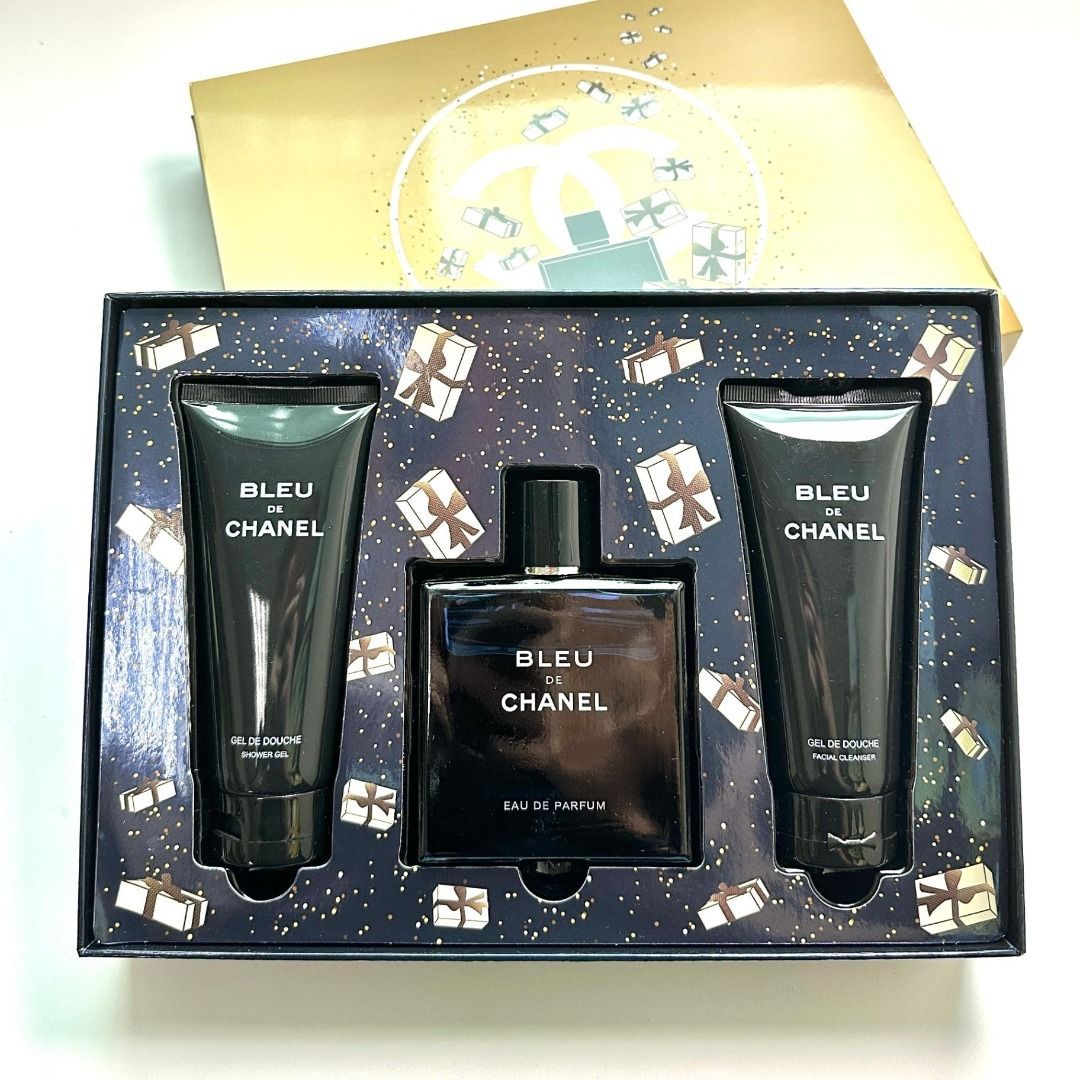 Chanel Bleu De Chanel Gift Set 3 in1 (Perfume, Cleanser, Shower
