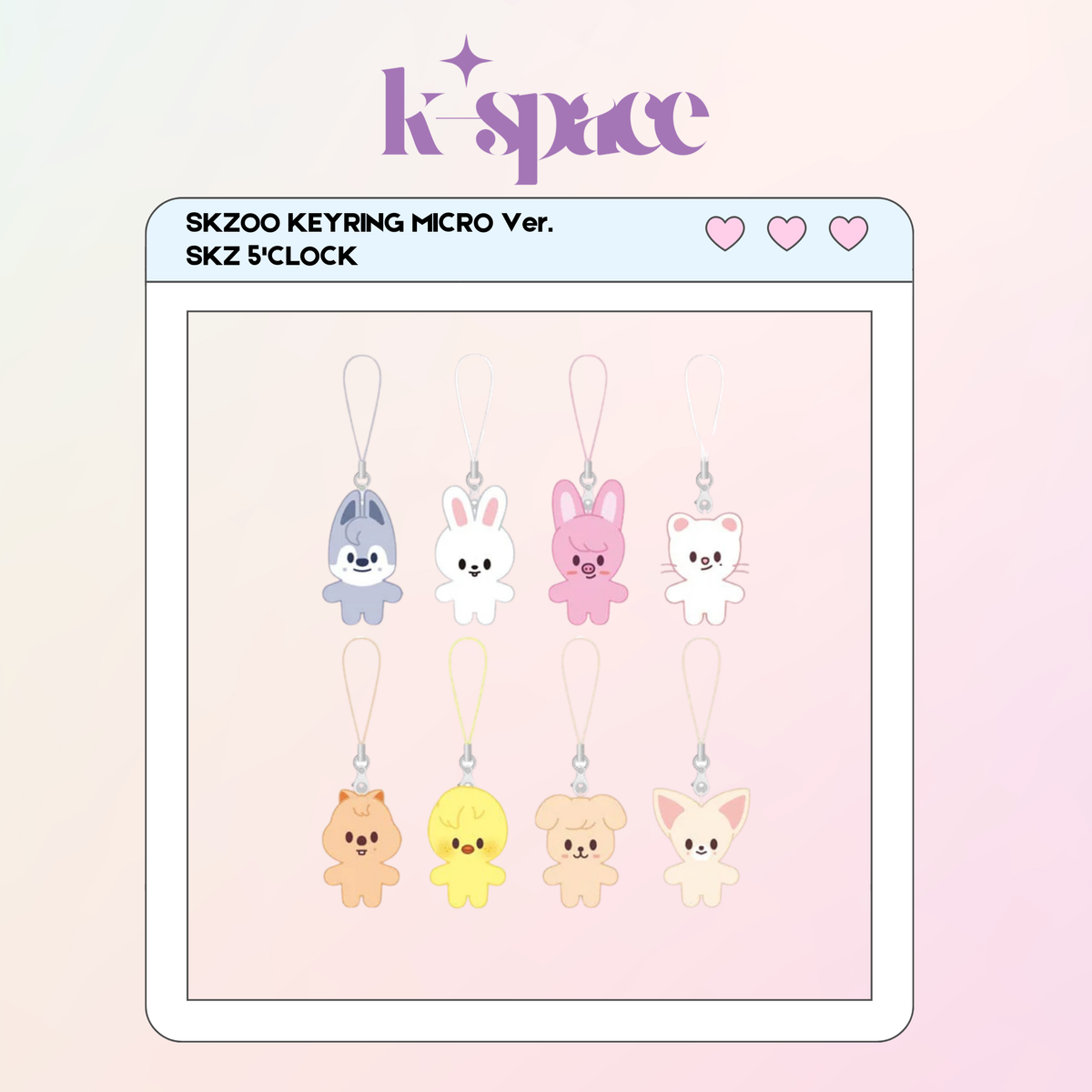 SKZOO KEYRING MICRO Ver. SKZ 5'CLOCK - K-Space Malaysia