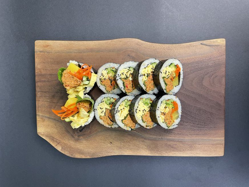 F23. Rolled with Organic Acid- Free Seaweed Spicy Tuna Mayo Gimbap + Today’s Soup + Pickled Radish (매운참치김밥 + 오늘의 국 +단무지 무침)_0